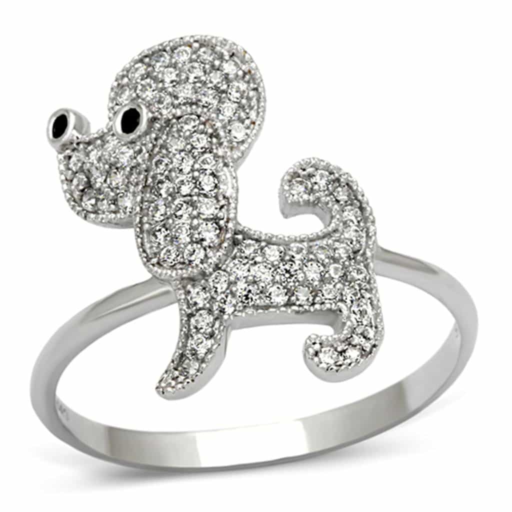 Sterling Silver CZ Pave Elephant 3D Ring | The Stainless Jewelry view 10