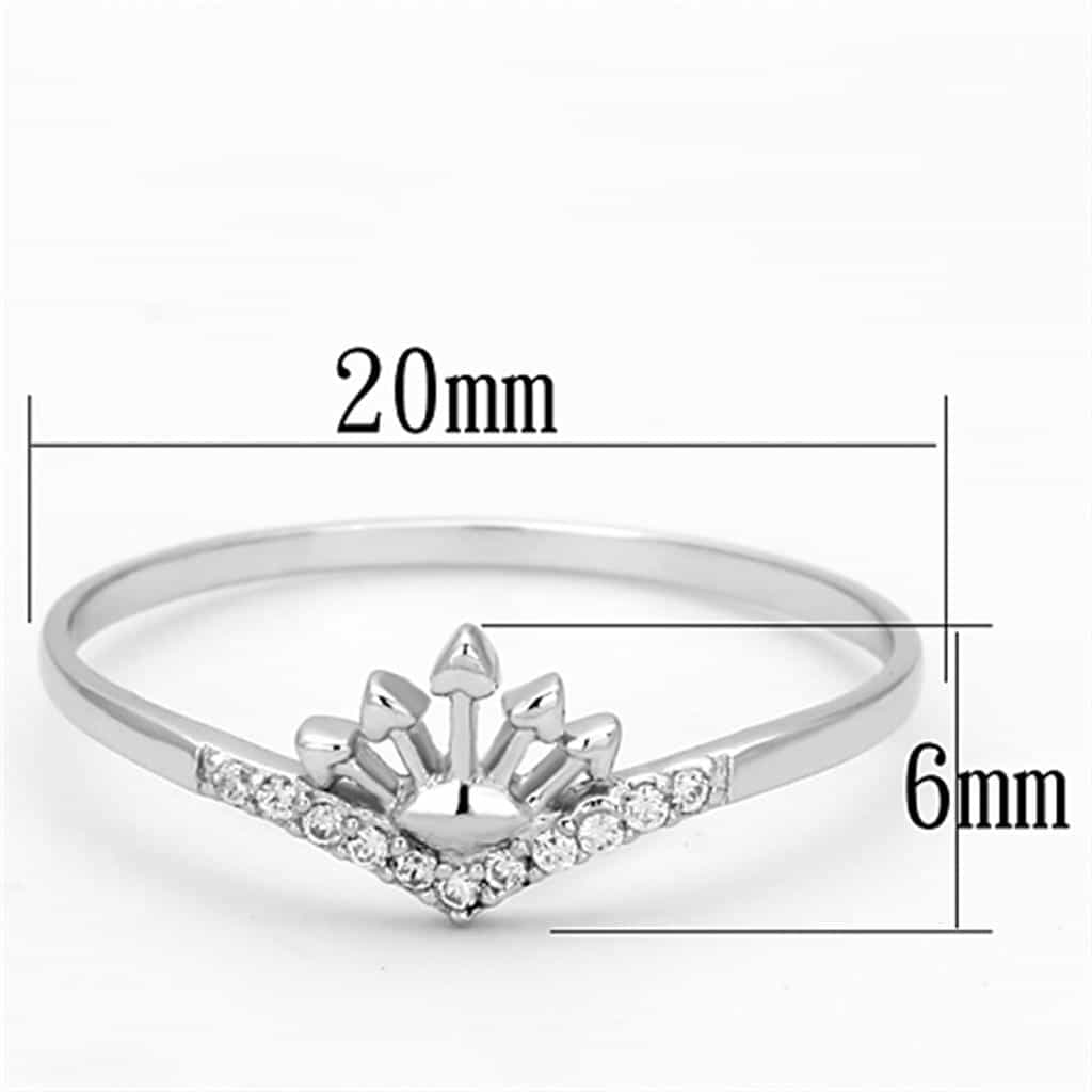 Sterling Silver CZ Crown Tiara Bangle Ring view 7