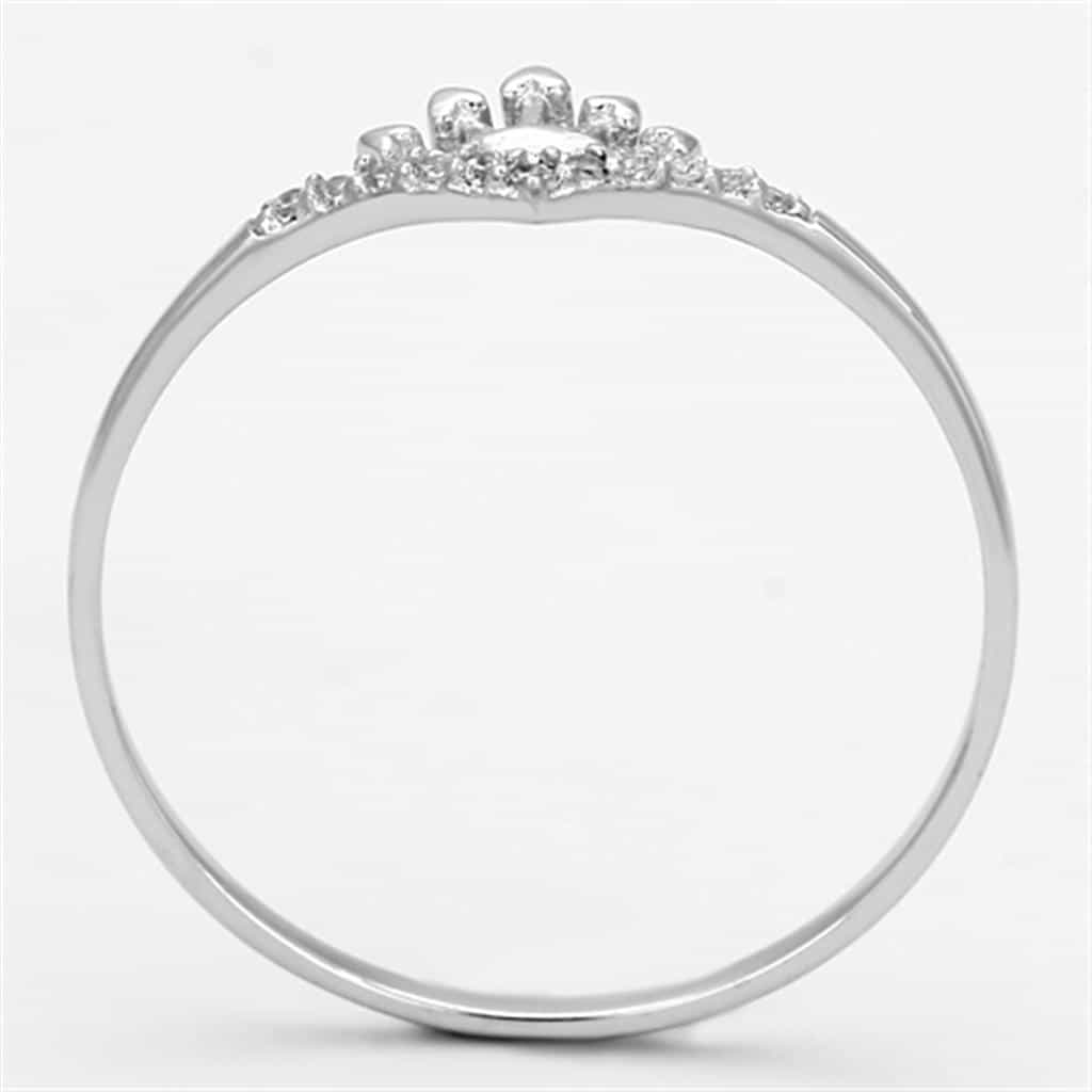 Sterling Silver CZ Crown Tiara Bangle Ring view 8