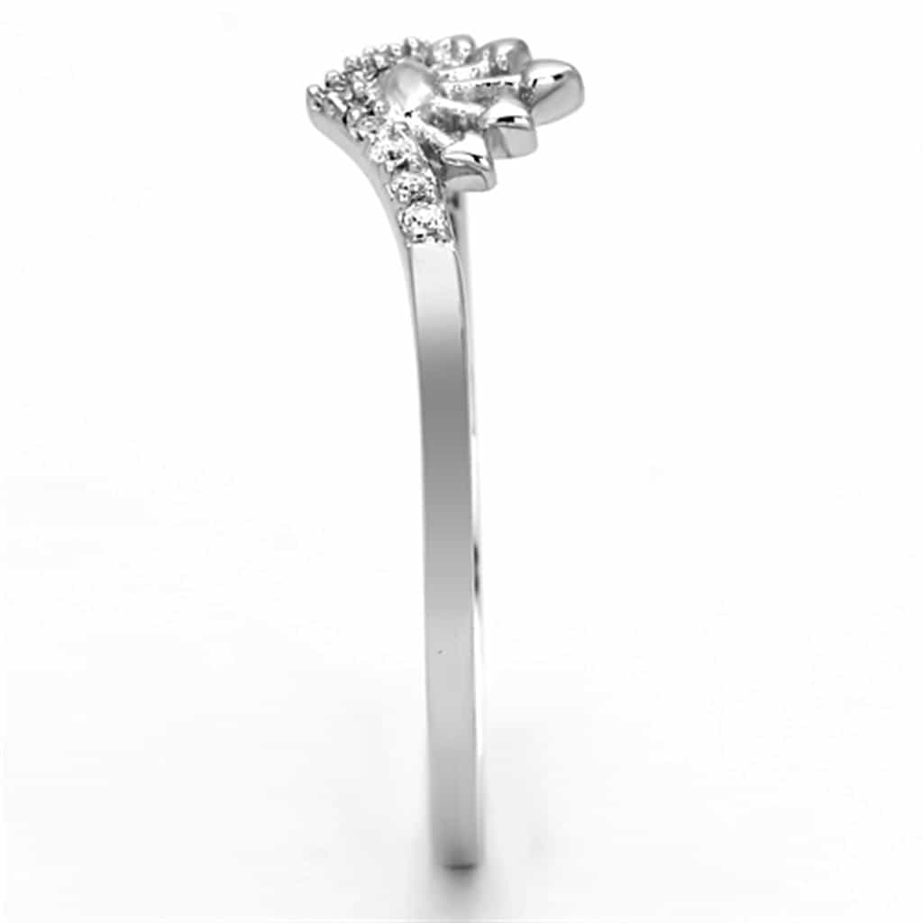 Sterling Silver CZ Crown Tiara Bangle Ring view 9