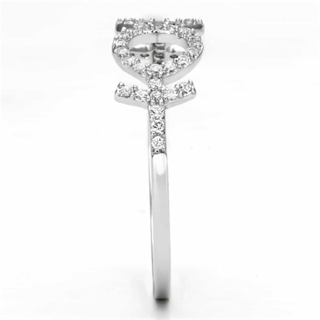 Sterling Silver CZ XOXO Hugs Kisses Open Ring view 9