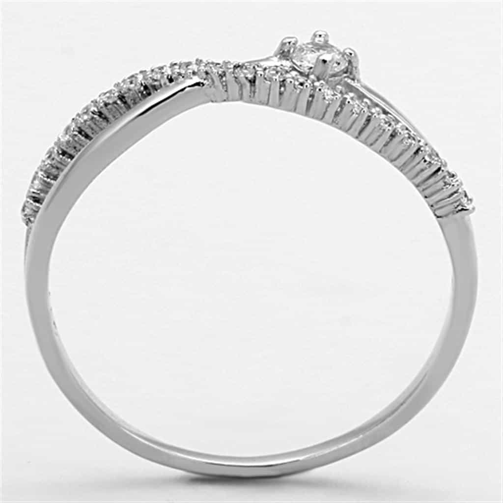 Sterling Silver CZ Pave Spiral Rose Swirl Ring view 8
