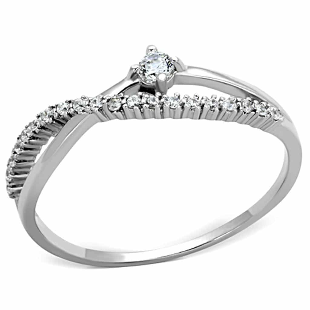 Sterling Silver CZ Pave Spiral Rose Swirl Ring view 10