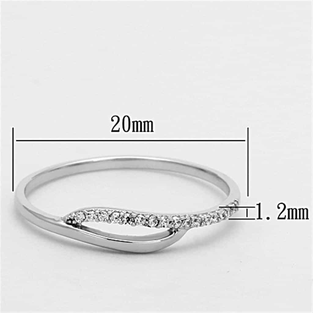 Sterling Silver CZ Double Band Open Thin Ring view 7
