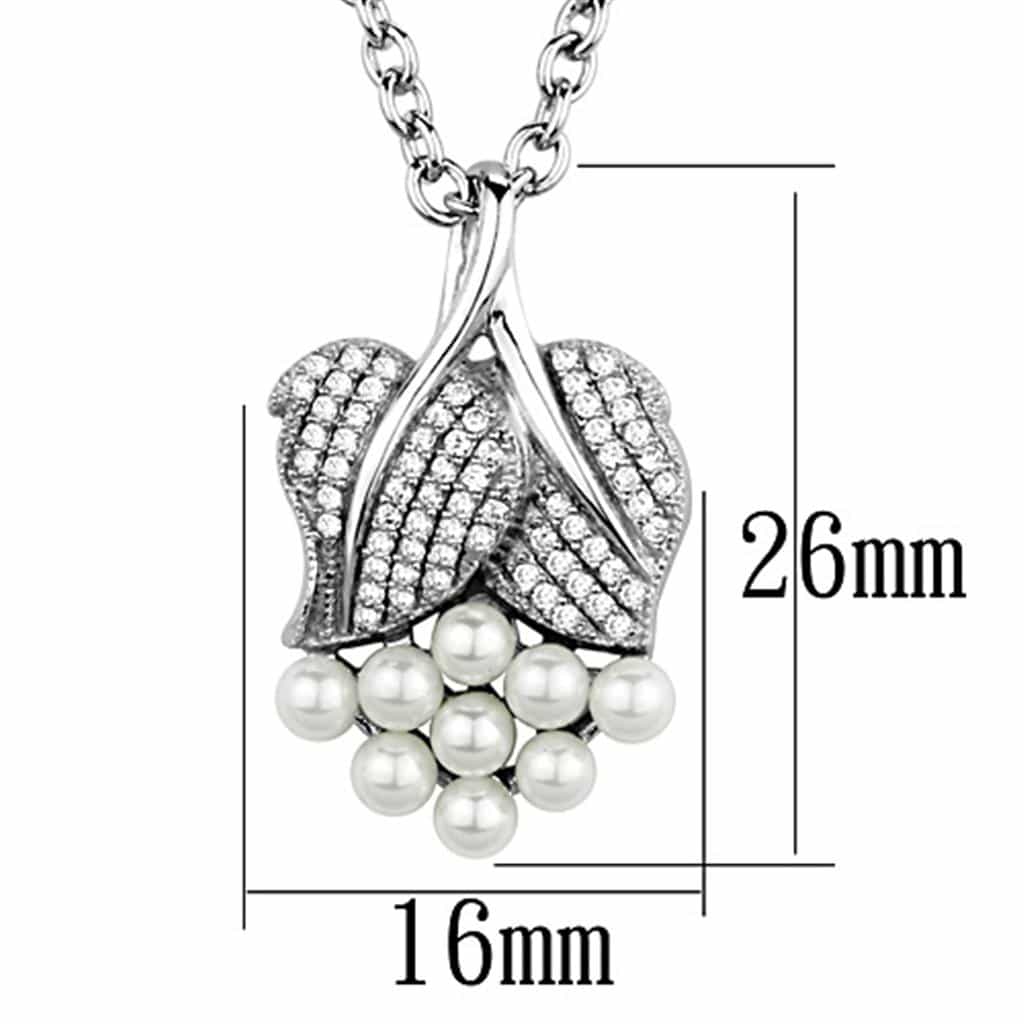 Sterling Silver CZ Pearl Elephant Pendant | The Stainless Jewelry view 2
