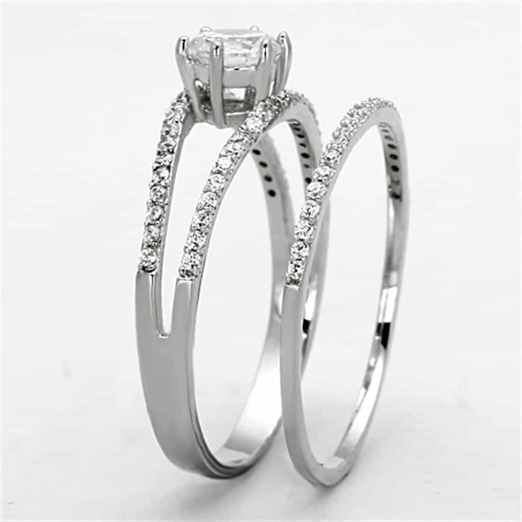 Sterling Silver CZ Marquise Bypass Pave Open Ring view 9