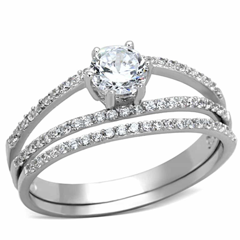 Sterling Silver CZ Marquise Bypass Pave Open Ring view 5