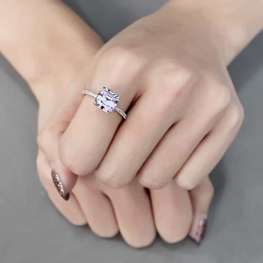 Sterling Silver Oval Halo Setting | The Stainless Jewelry view 12
