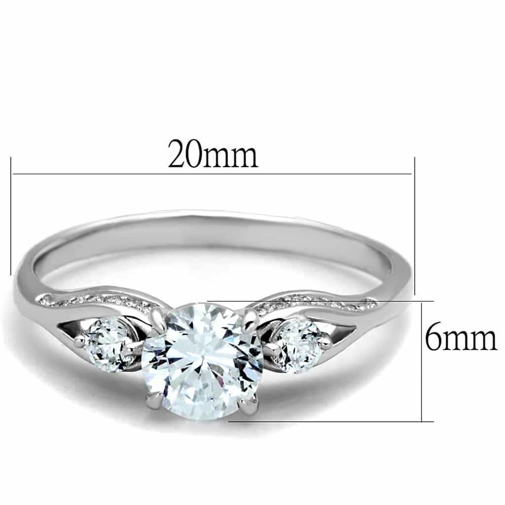 Sterling Silver CZ Heart Solitaire Bypass Pave Ring view 2
