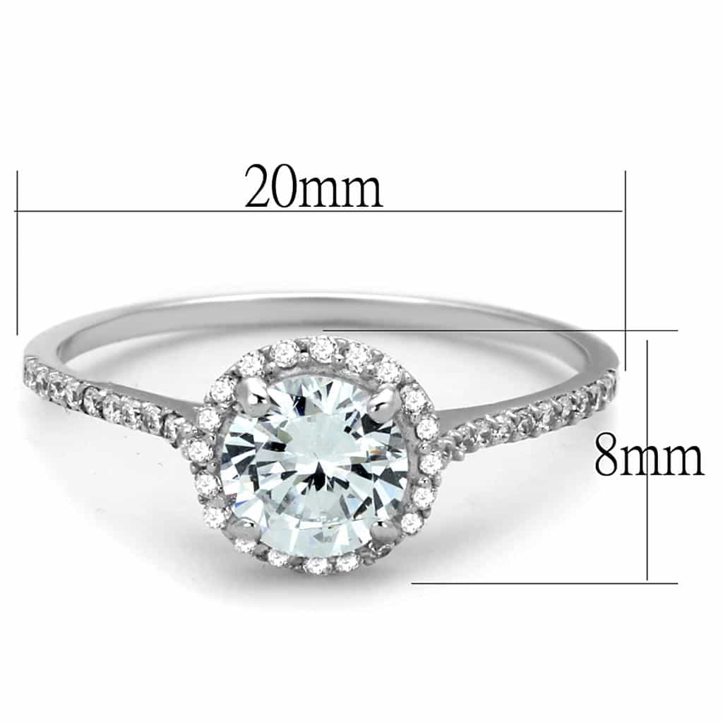 Sterling Silver CZ Round Large Halo Pave Ring view 7