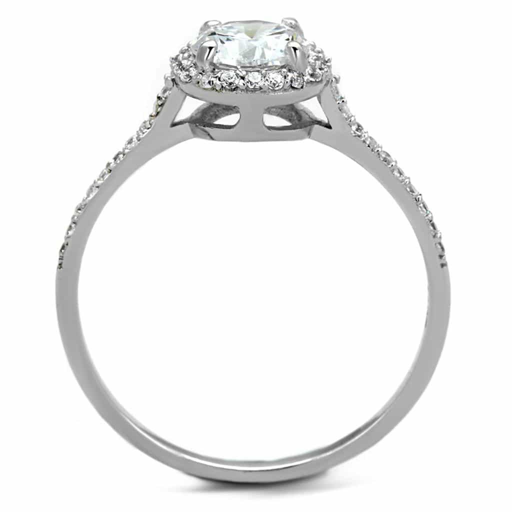 Sterling Silver CZ Round Large Halo Pave Ring view 8