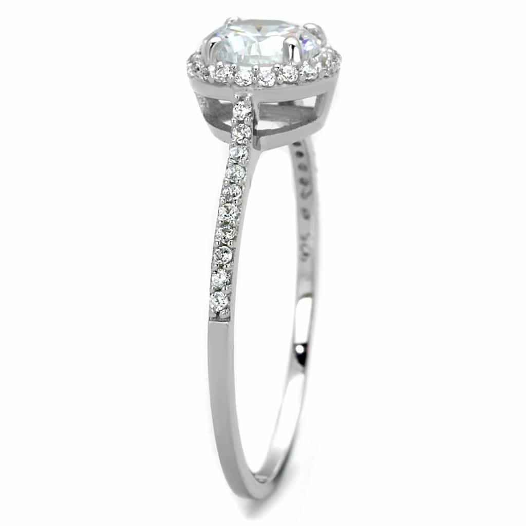 Sterling Silver CZ Round Large Halo Pave Ring view 9