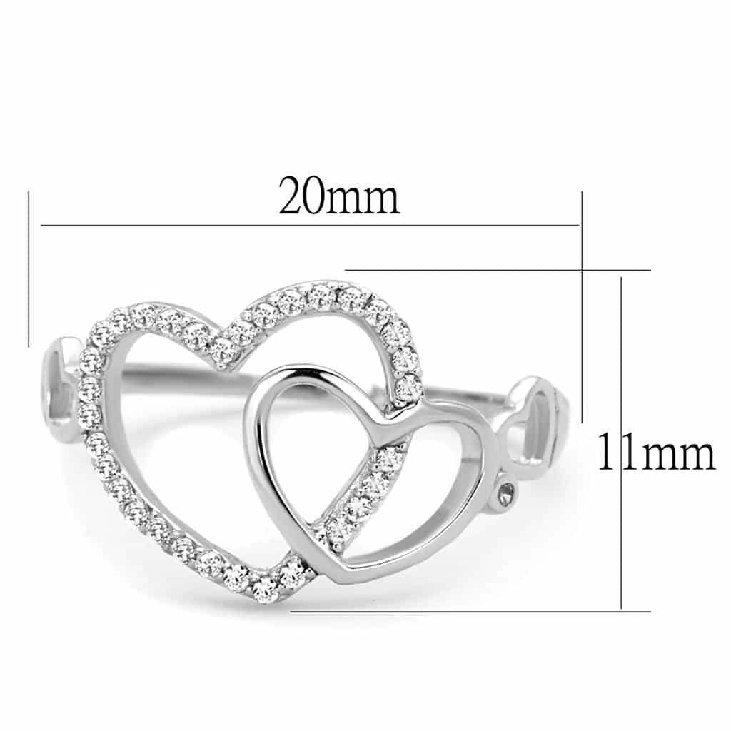 Sterling Silver CZ Open Heart Infinity Key Ring view 2