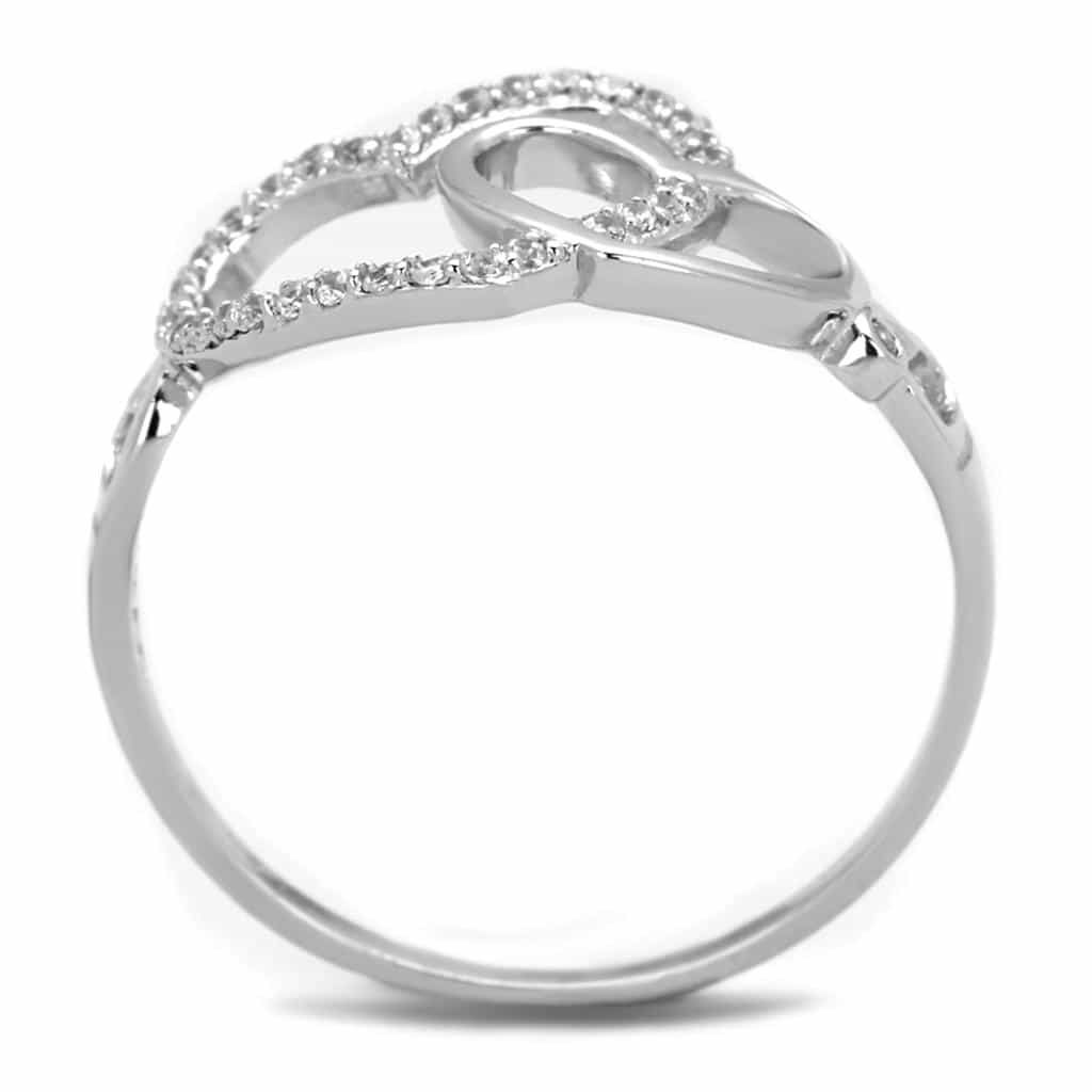 Sterling Silver CZ Open Heart Infinity Key Ring view 3