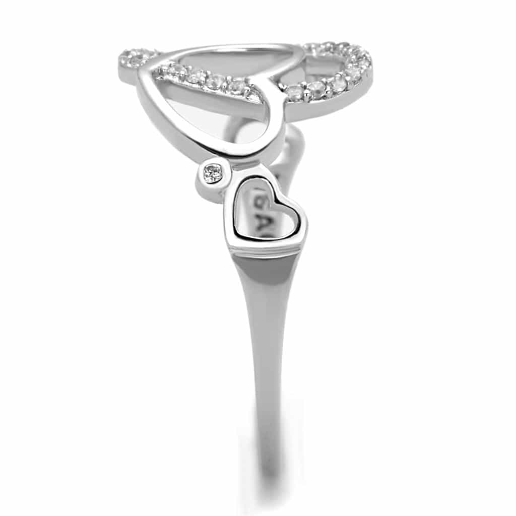 Sterling Silver CZ Open Heart Infinity Key Ring view 9