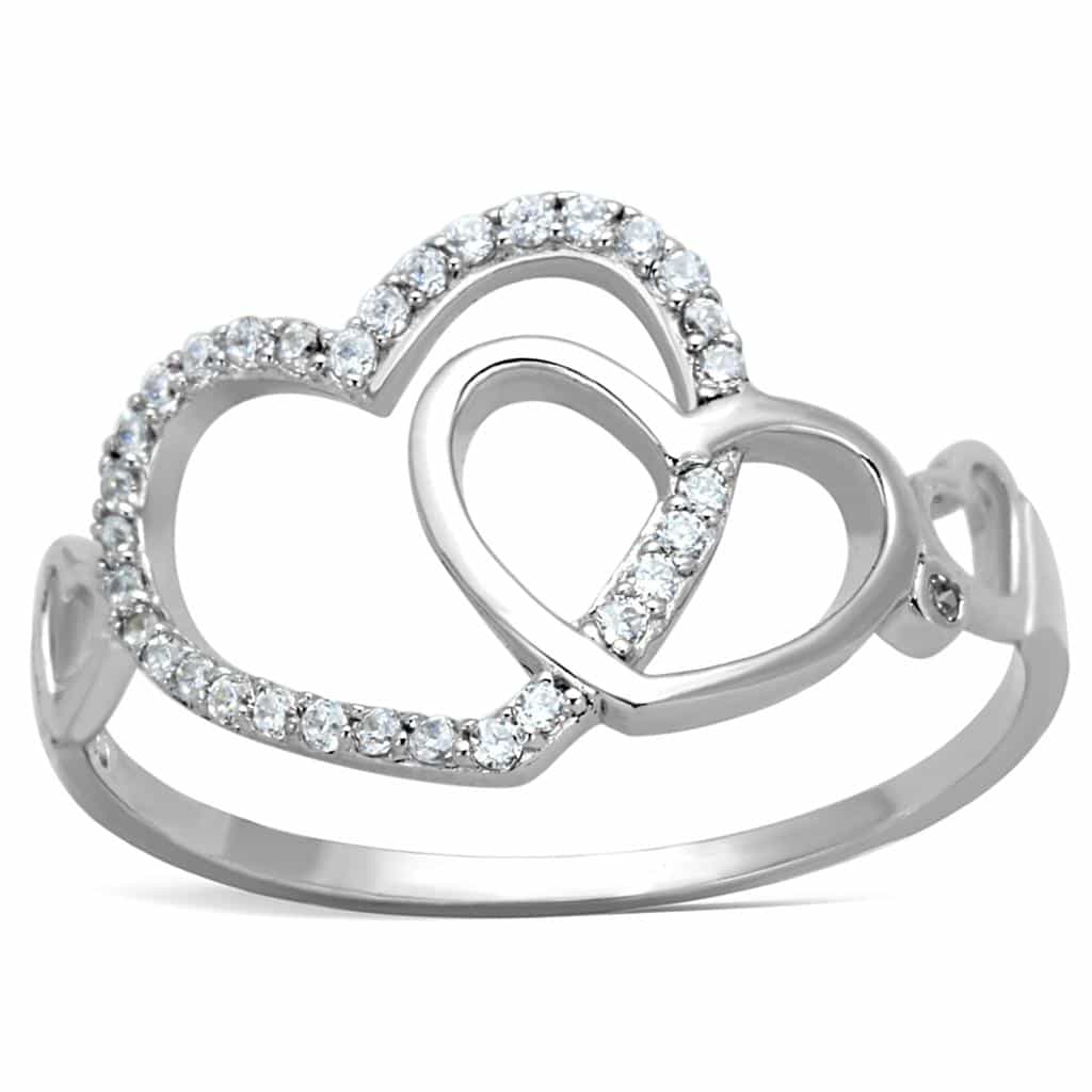 Sterling Silver CZ Open Heart Infinity Key Ring view 10