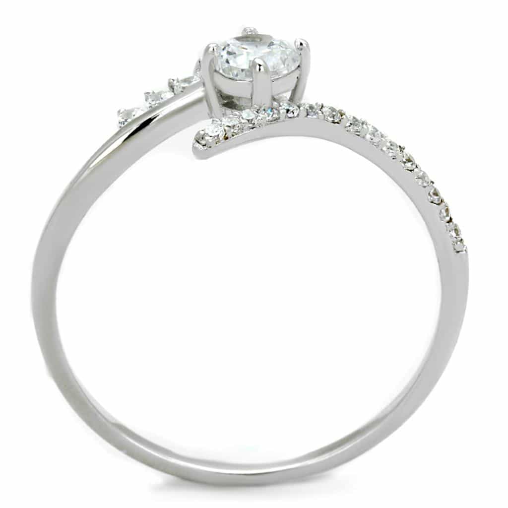Sterling Silver CZ Shooting Star Bypass Thin Ring view 8
