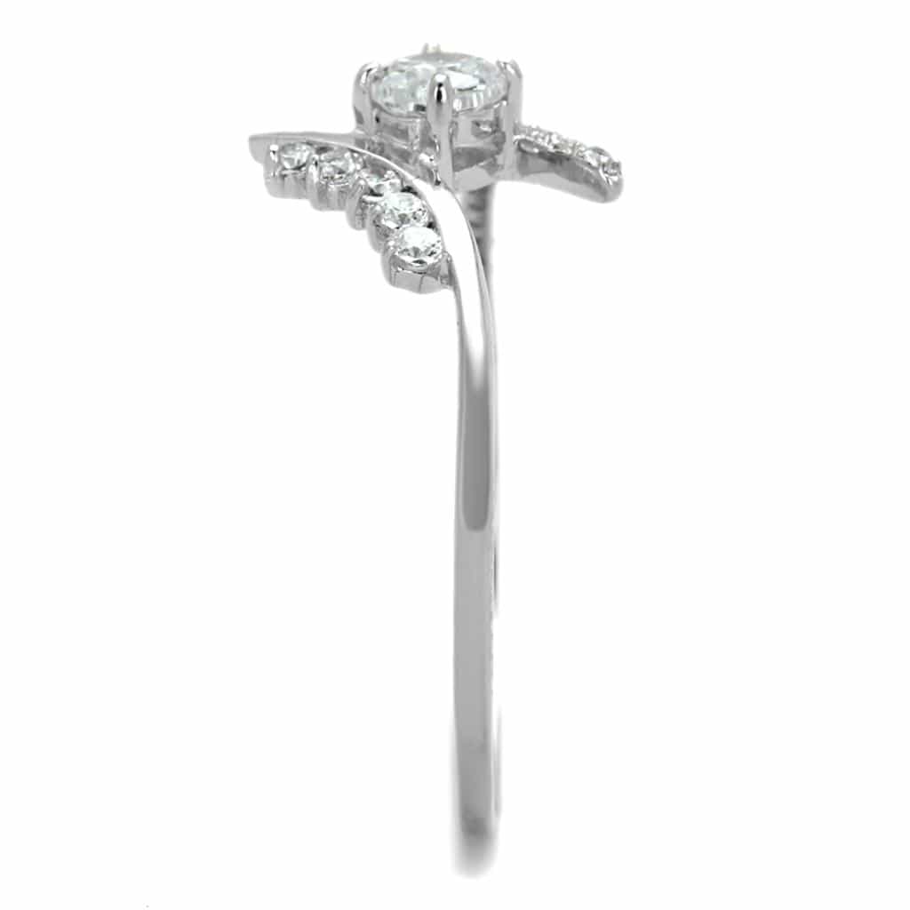 Sterling Silver CZ Shooting Star Bypass Thin Ring view 9