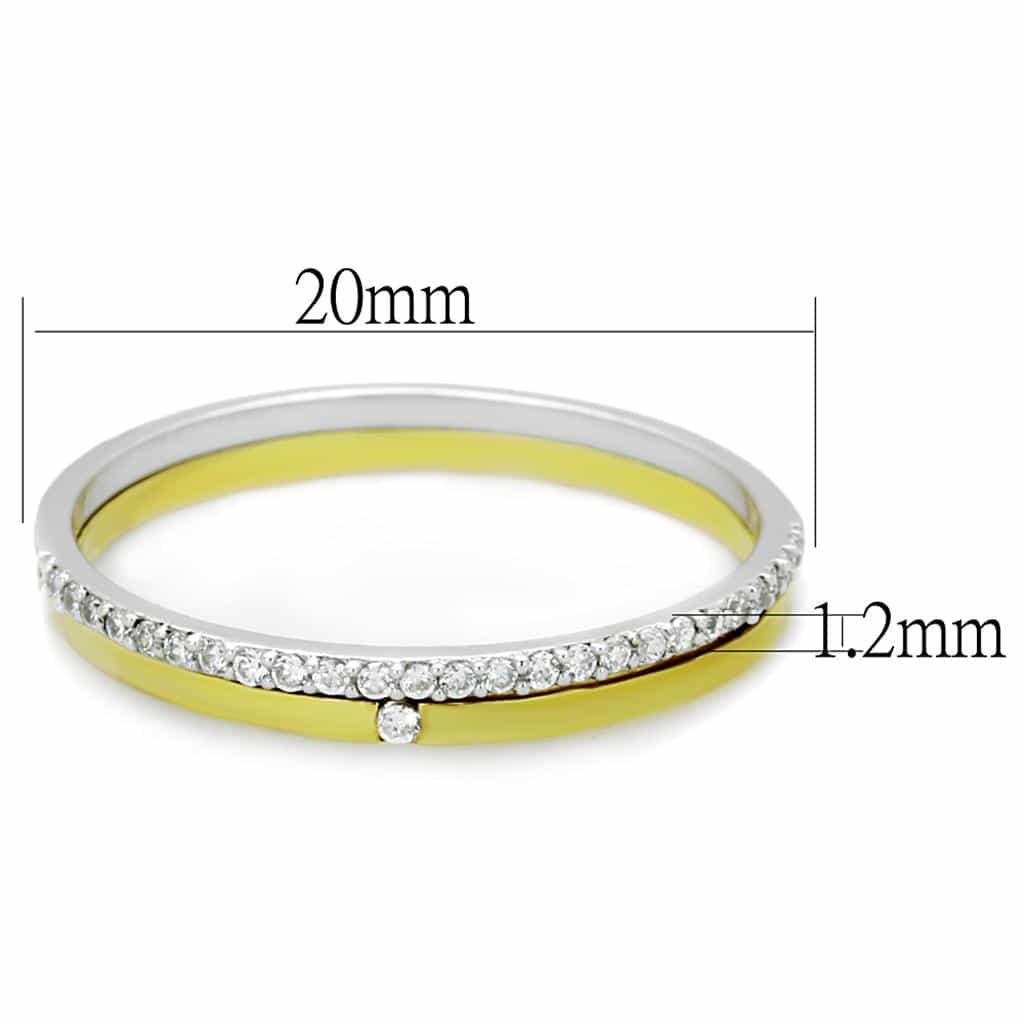 Sterling Silver Gold Two Tone CZ Pave Eternity Bridal Set Ring view 2