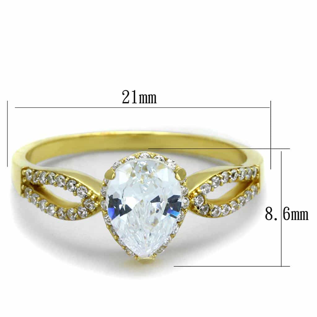 Sterling Silver Gold Two Tone CZ Oval Halo Infinity Ring view 7