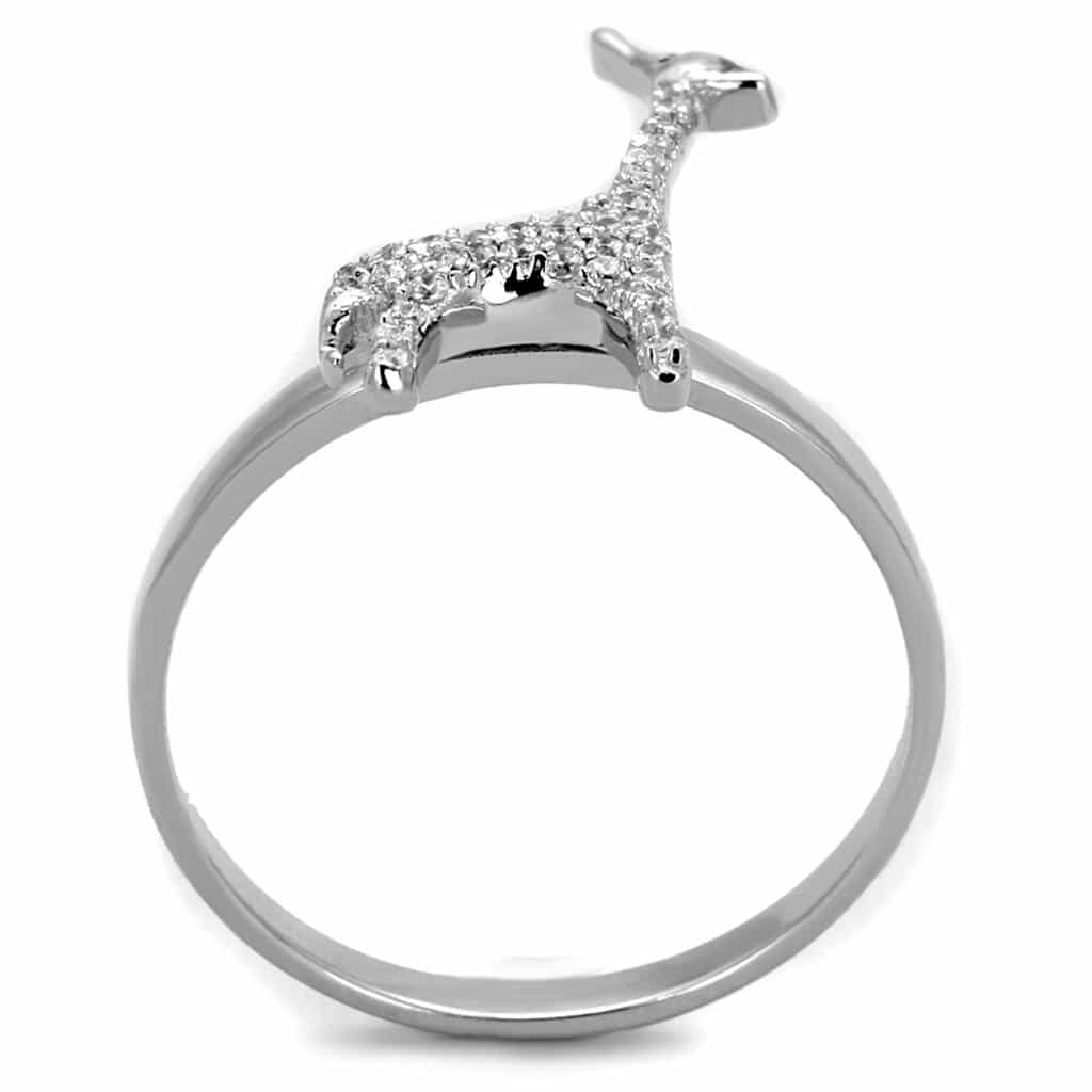 Sterling Silver CZ Giraffe Animal Open Ring view 8