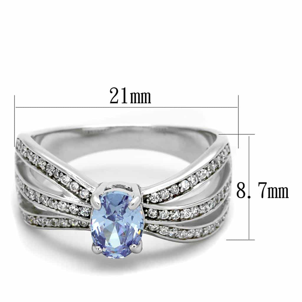 Sterling Silver Lavender CZ Marquise Multi Row Pave Ring view 7