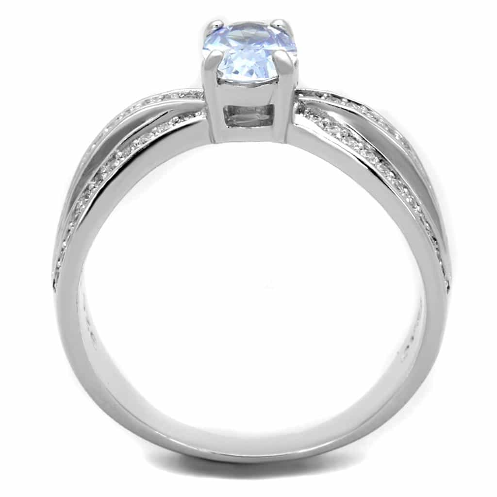 Sterling Silver Lavender CZ Marquise Multi Row Pave Ring view 3