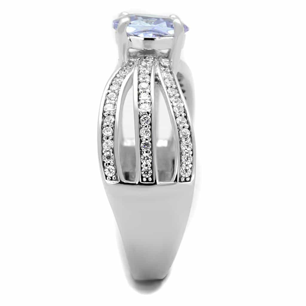Sterling Silver Lavender CZ Marquise Multi Row Pave Ring view 9