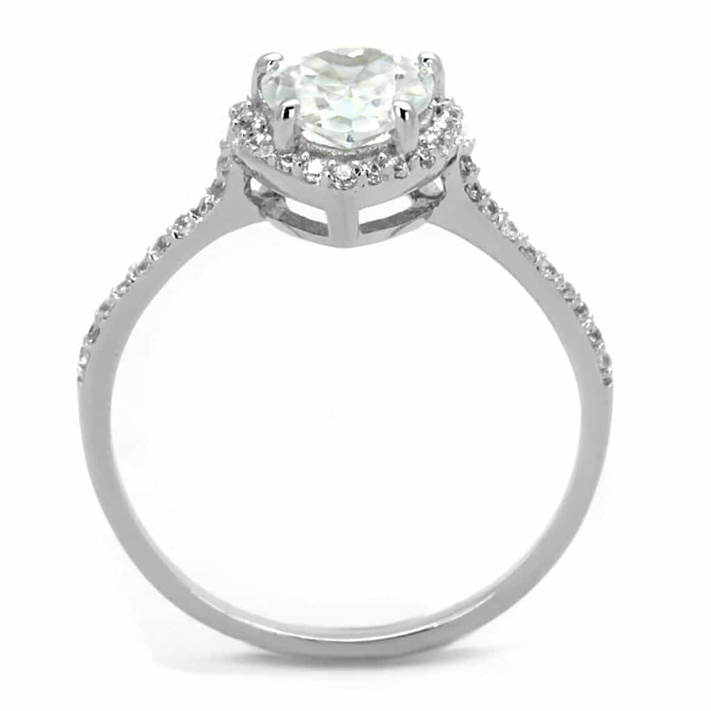 Sterling Silver CZ Heart Halo Pave Ring | The Stainless Jewelry view 8