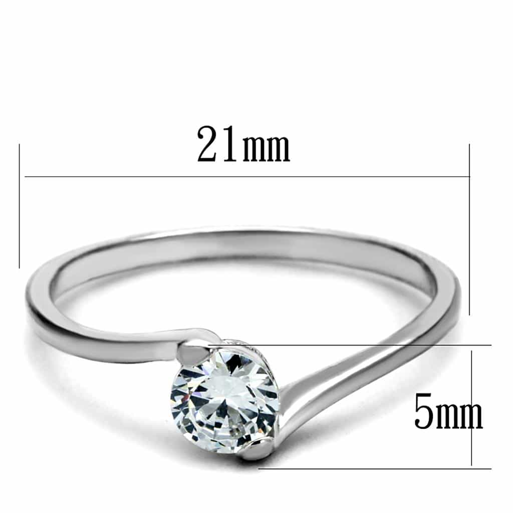 Sterling Silver CZ Round Solitaire Pave Cathedral Ring view 7