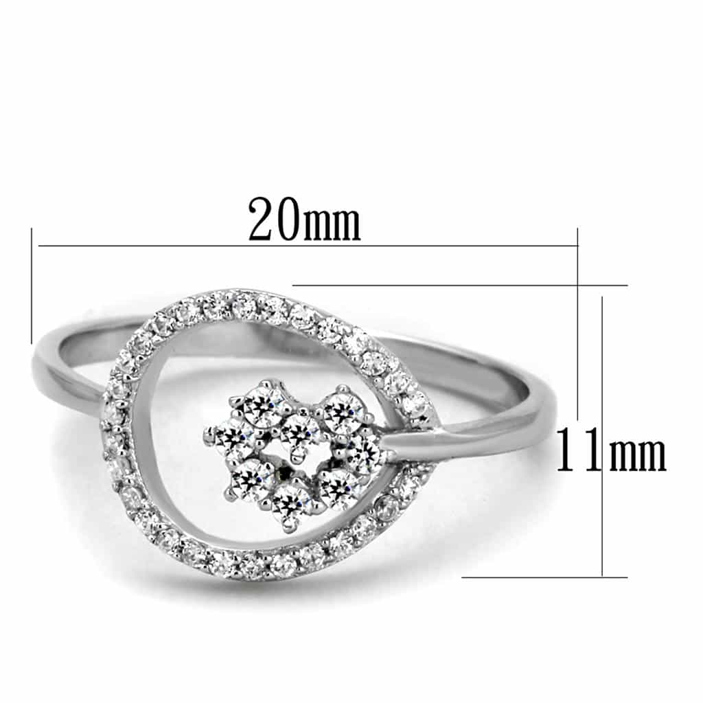 Sterling Silver CZ Star Flower Circle Halo Ring view 7