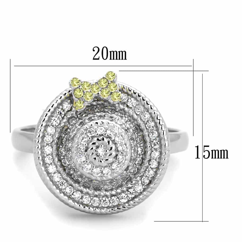 Sterling Silver CZ Concentric Circle Rope Dome Ring view 8