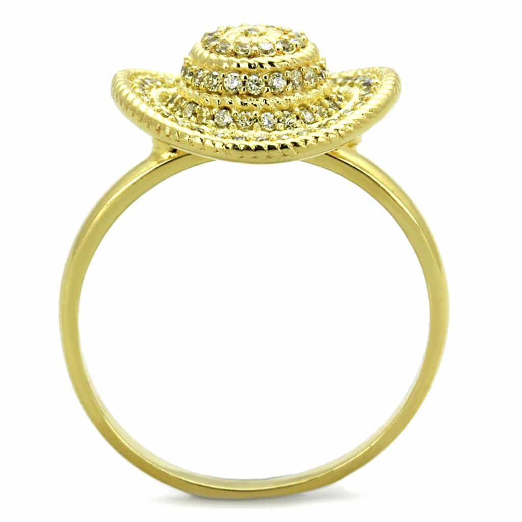 Sterling Silver Gold Two Tone CZ Spiral Rope Dome Ring view 10