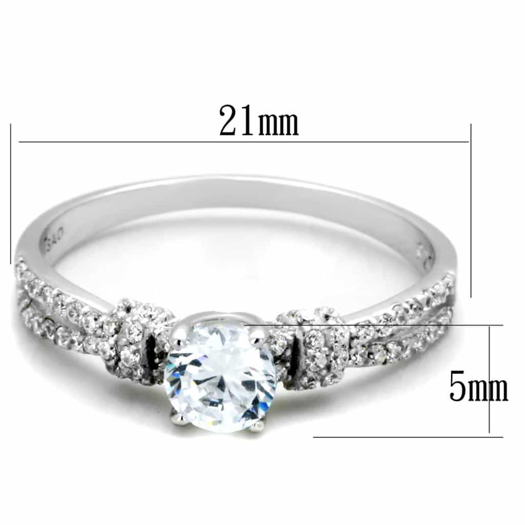 Sterling Silver CZ Round Triple Past Present Future Pave Ring view 2