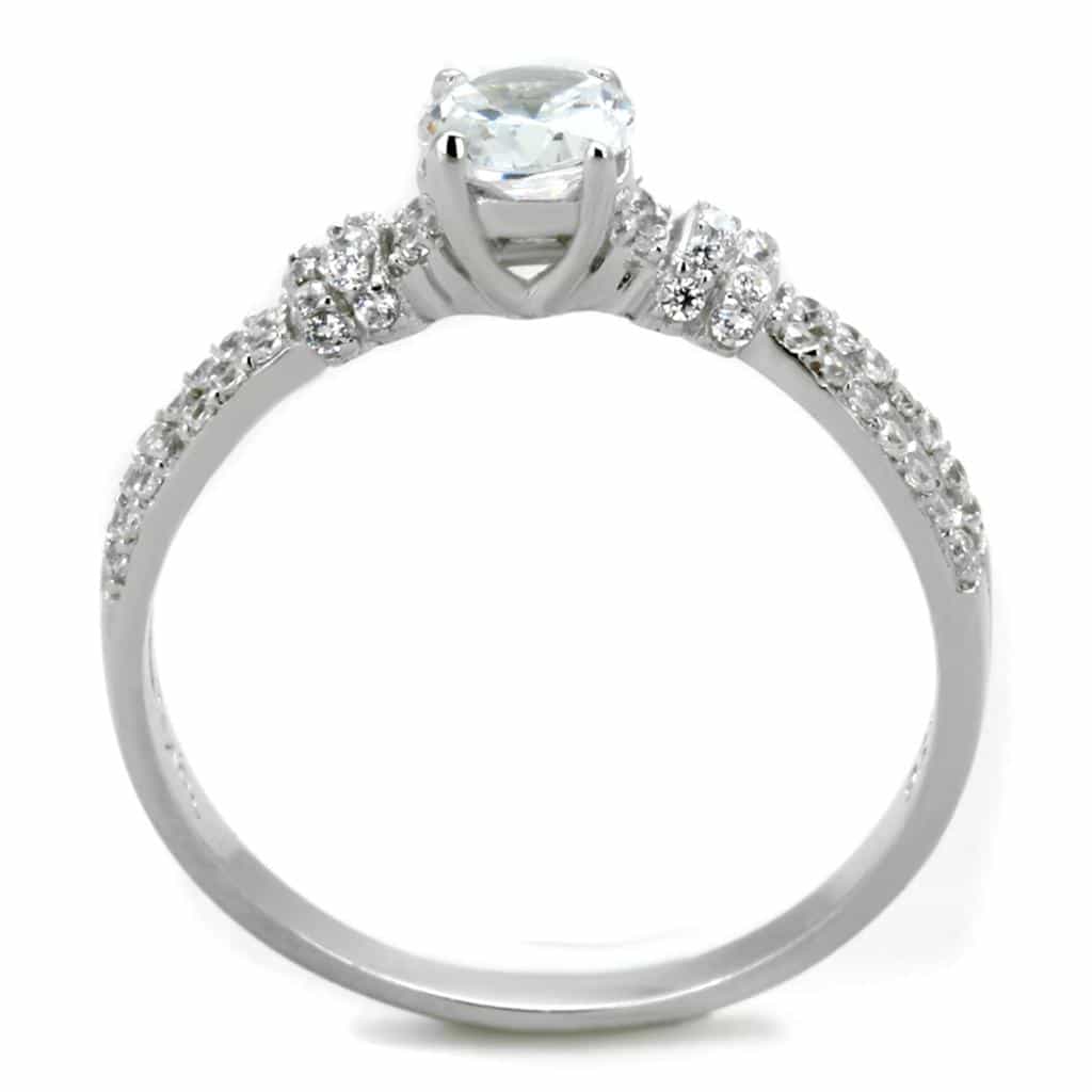 Sterling Silver CZ Round Triple Past Present Future Pave Ring view 3