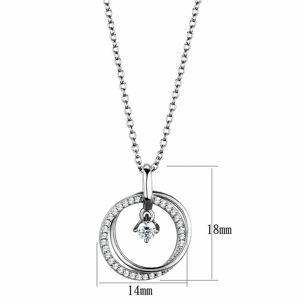 Sterling Silver CZ Round Circle Dangle Pendant view 2