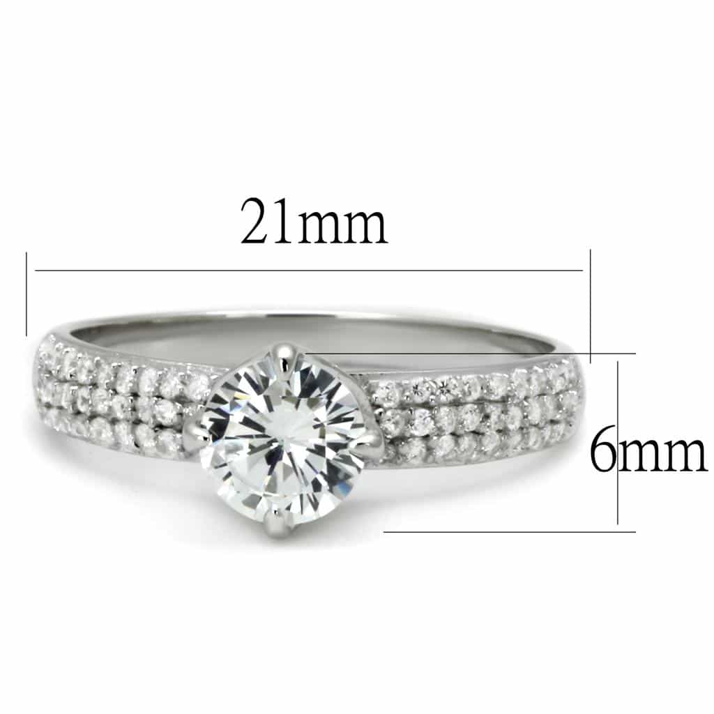 Sterling Silver CZ Round Multi Row Pave Cathedral Wide Ring view 7