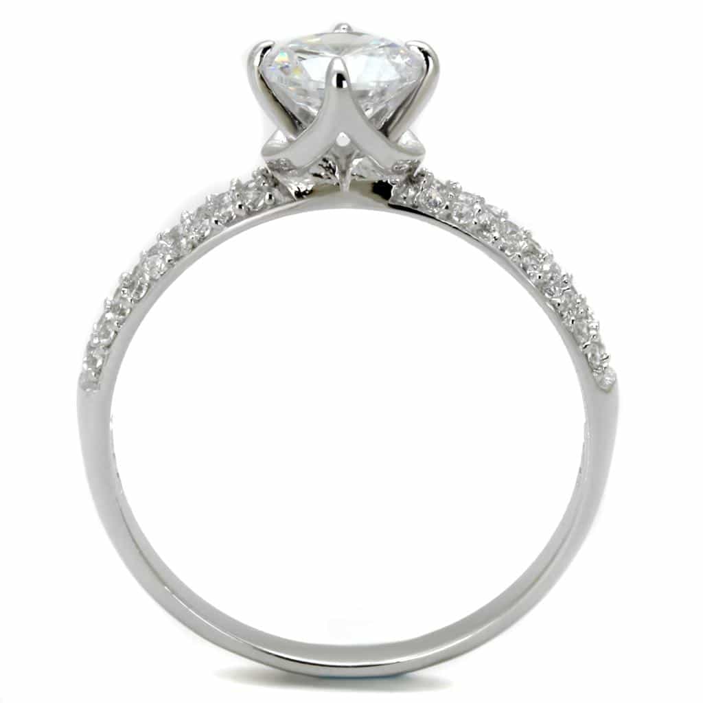 Sterling Silver CZ Round Multi Row Pave Cathedral Wide Ring view 8