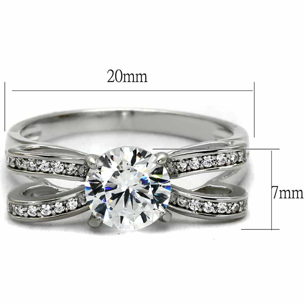 Sterling Silver CZ Round Bow Ribbon Pave Ring view 2