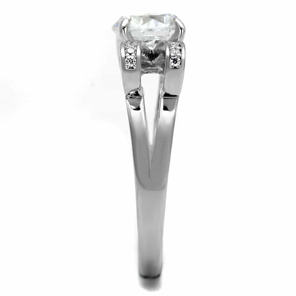 Sterling Silver CZ Round Bow Ribbon Pave Ring view 9