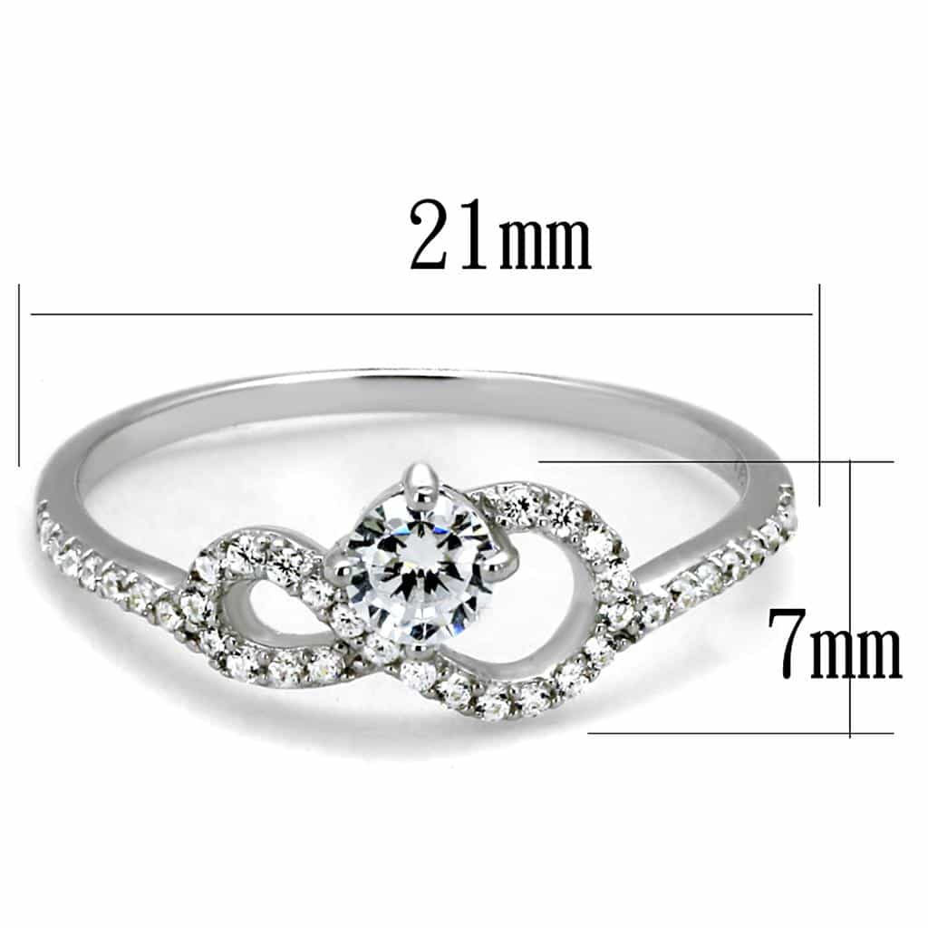 Sterling Silver CZ Round Infinity Halo Pave Ring view 2