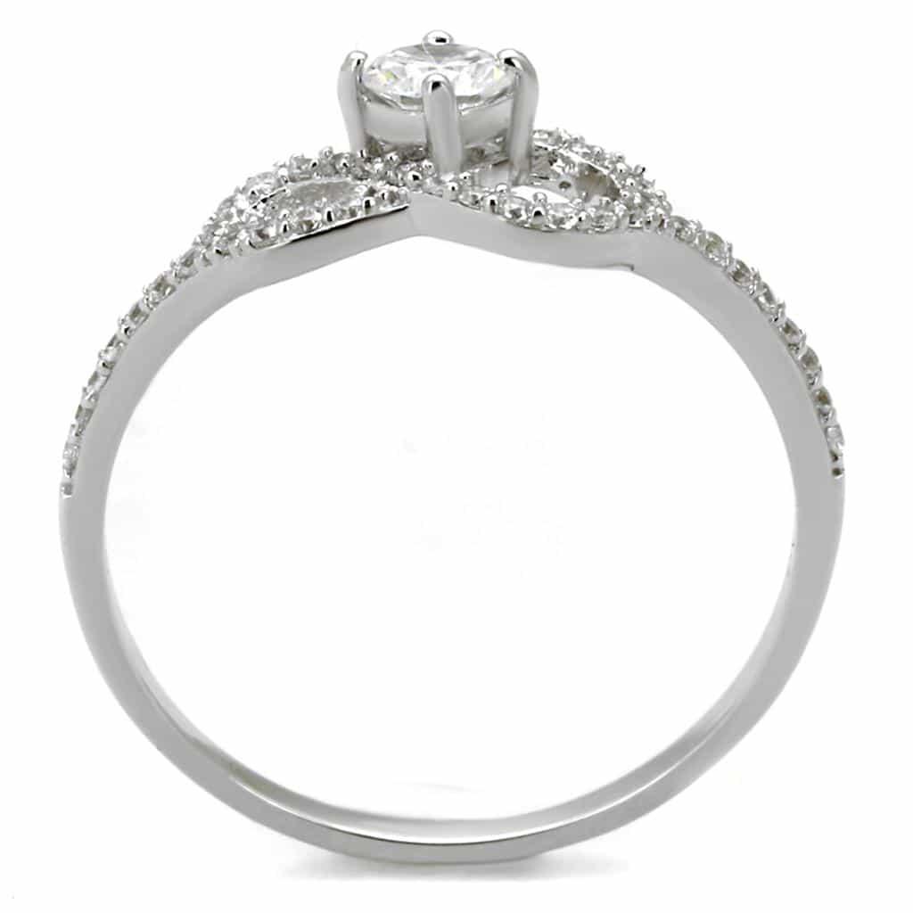 Sterling Silver CZ Round Infinity Halo Pave Ring view 8