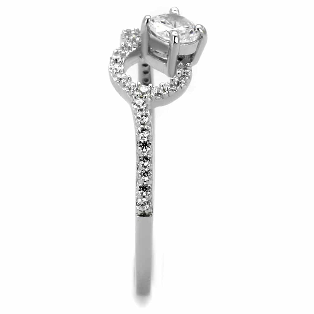 Sterling Silver CZ Round Infinity Halo Pave Ring view 4