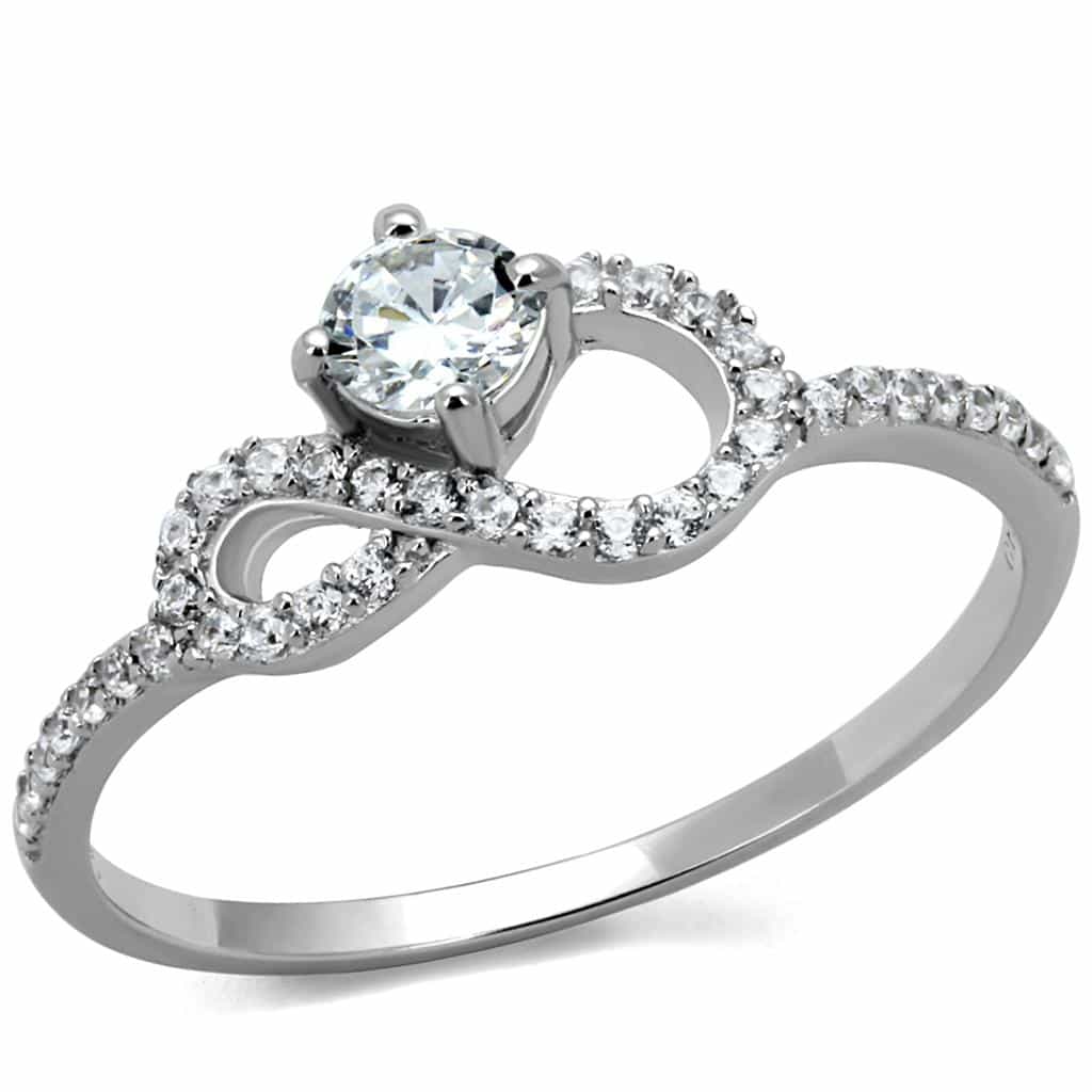 Sterling Silver CZ Round Infinity Halo Pave Ring view 5