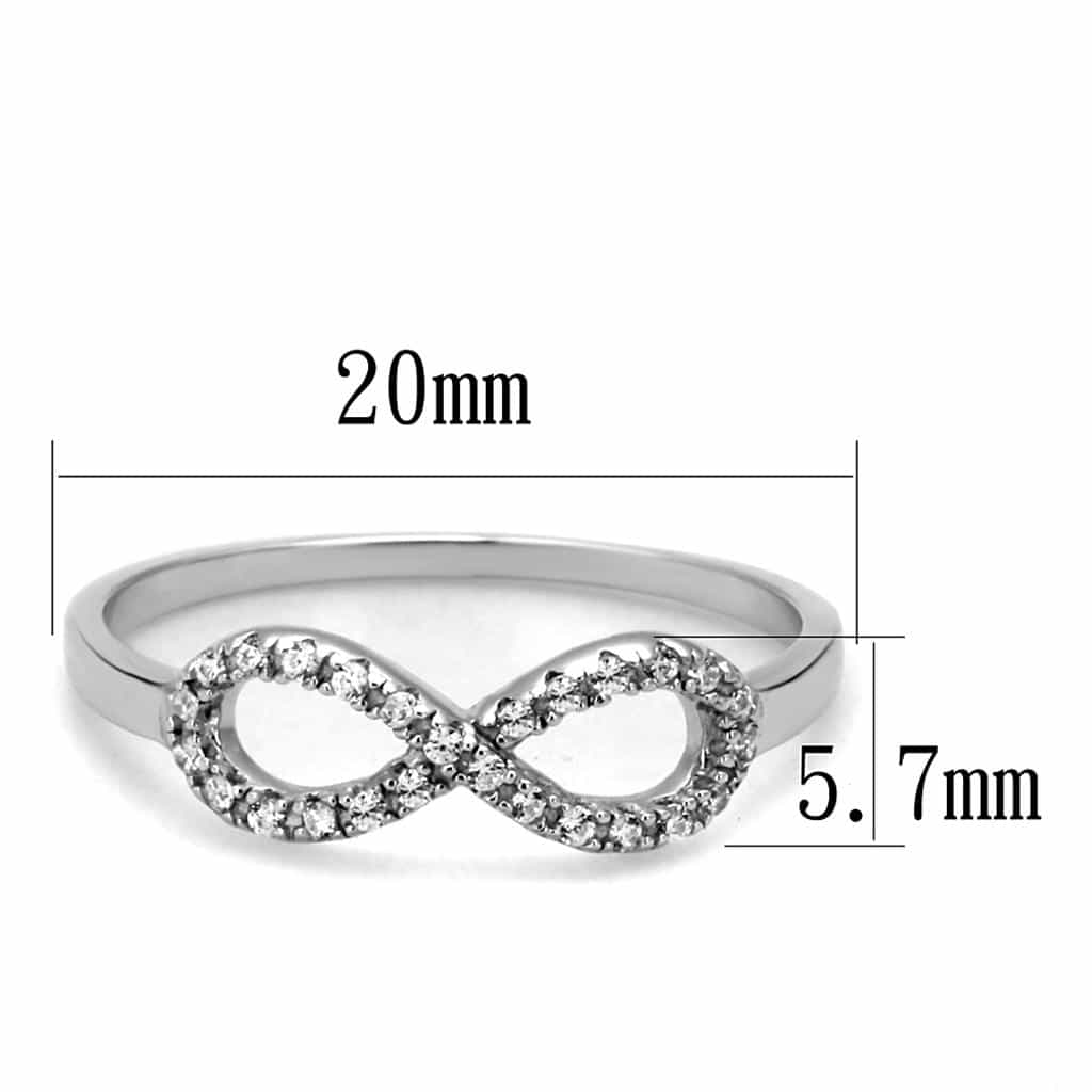 Sterling Silver CZ Pave Infinity Large Ring view 7