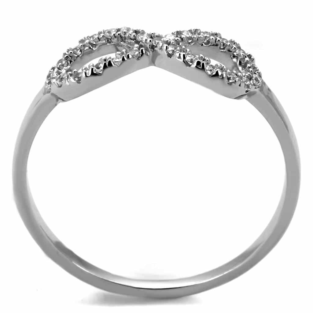 Sterling Silver CZ Pave Infinity Large Ring view 3