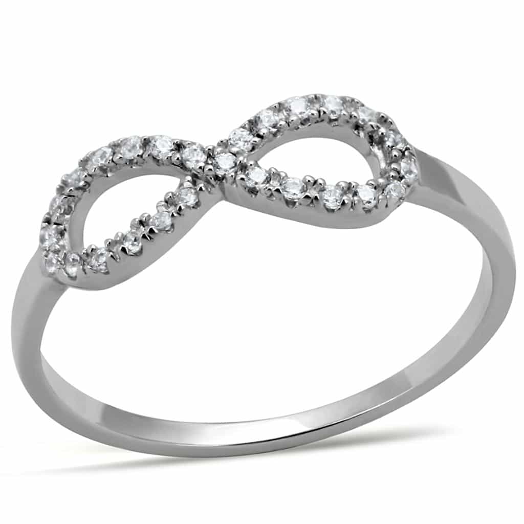 Sterling Silver CZ Pave Infinity Large Ring view 10