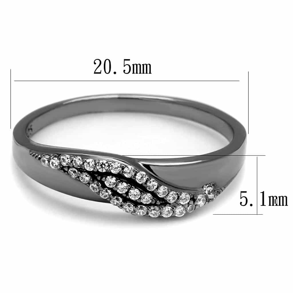 Sterling Silver CZ Round Cathedral Split Shank Pave Ring view 2