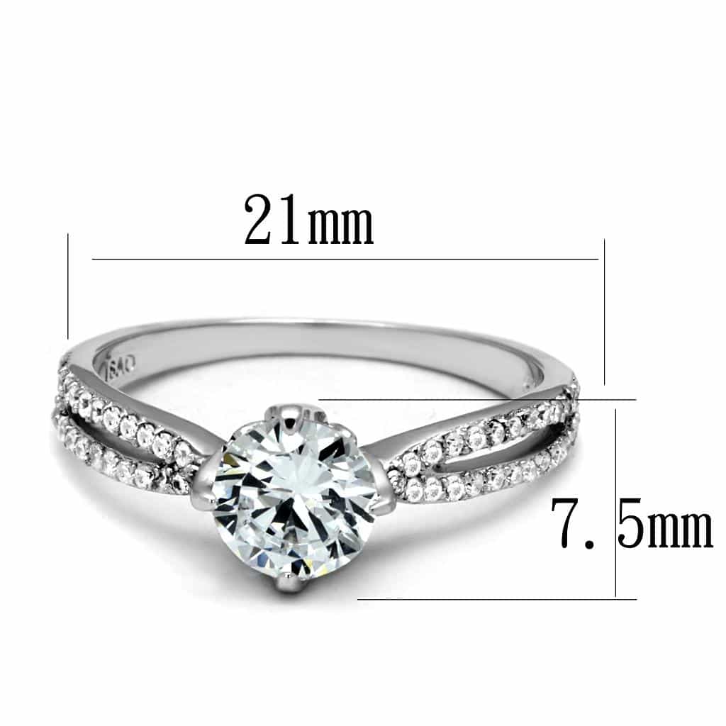 Sterling Silver CZ Round Twisted Pave Solitaire Ring view 7