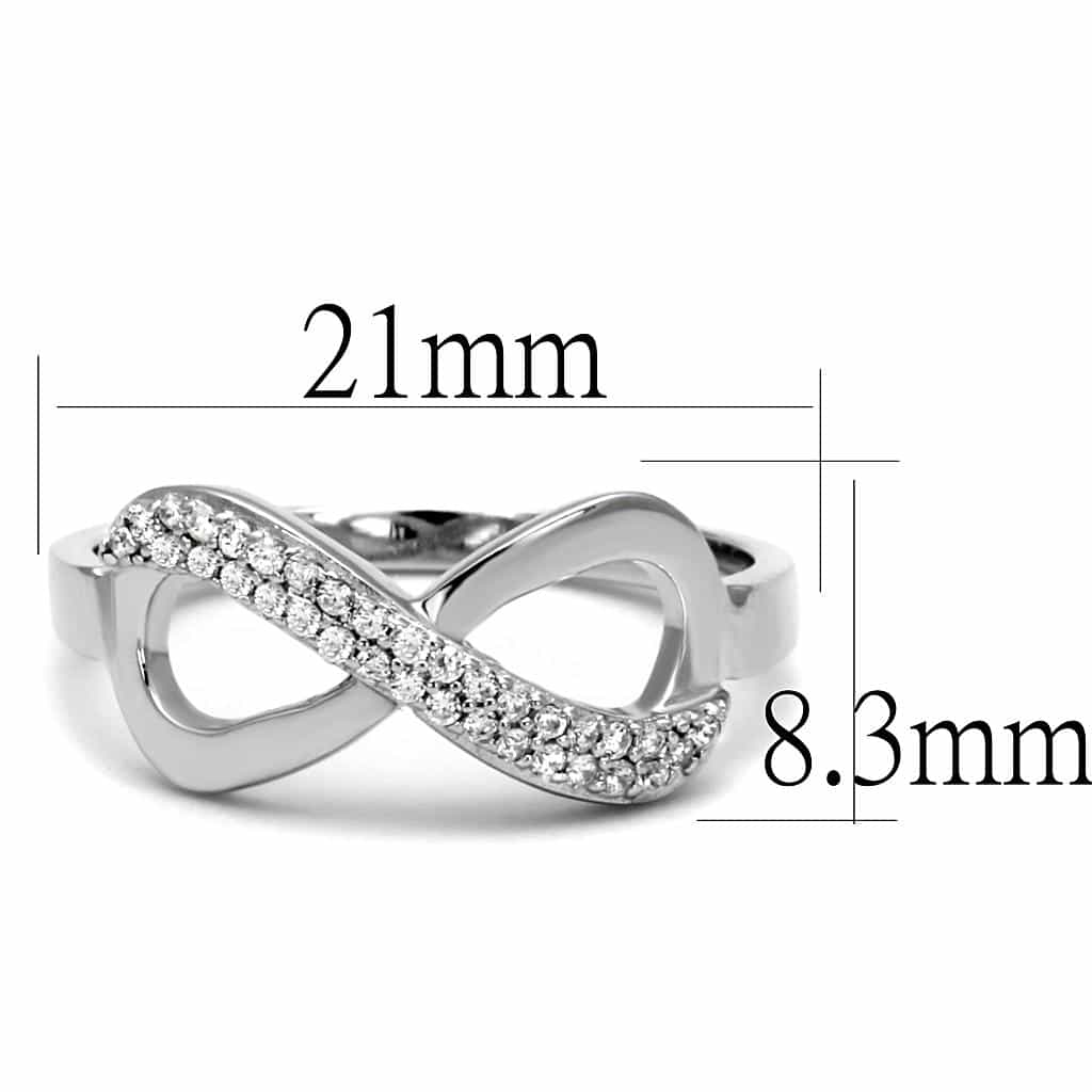 Sterling Silver CZ Pave Infinity Large Wide Ring view 7